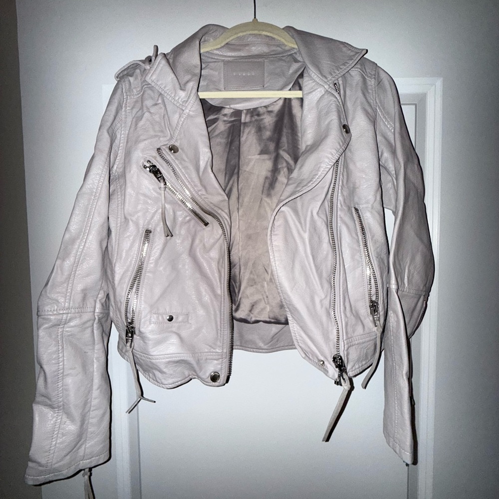 Blank NYC Light Gray Leather Jacket